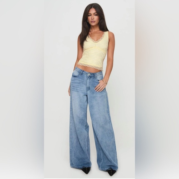 NWT Princess Polly Far Away Top Yellow Lace Y2K inspired Romantic Boho chic,6 - Picture 4 of 12